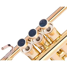 Yamaha Raw Brass Trumpet Custom Finger Buttons W Nuummite stone inlays. KGUBrass
