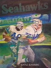 Seattle Seahawks Poster Vintage Logo Mascot Helmet 12x8in Metal Sign au