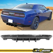 Fits 15-23 Dodge Challenger IKON V1 Carbon Fiber Print Rear Bumper Lip Diffuser
