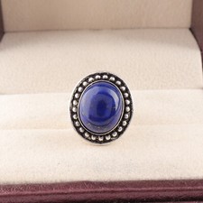 Lapis Lazuli Gemstone 925 Sterling Silver Ring Handmade Jewelry Ring For Gift