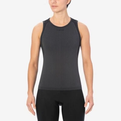 GIRO WOMENS CHRONO SLEEVELESS BASELAYER (PACK OF 2) CHARCOAL AND WHITE - S/M - image 1 of 2