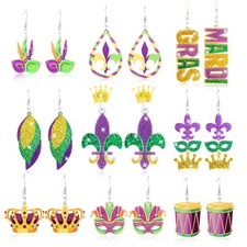 9 Pairs St Patricks Day Earrings Green Shamrock Earrings St. Patrick's Day Je...