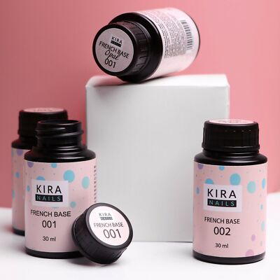 Kira Nails French Rubber Base Coat, Milk White Base Color Coat LED UV