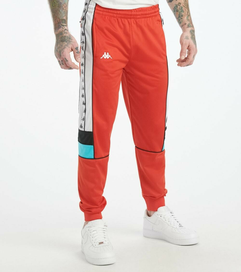 track pants red and white