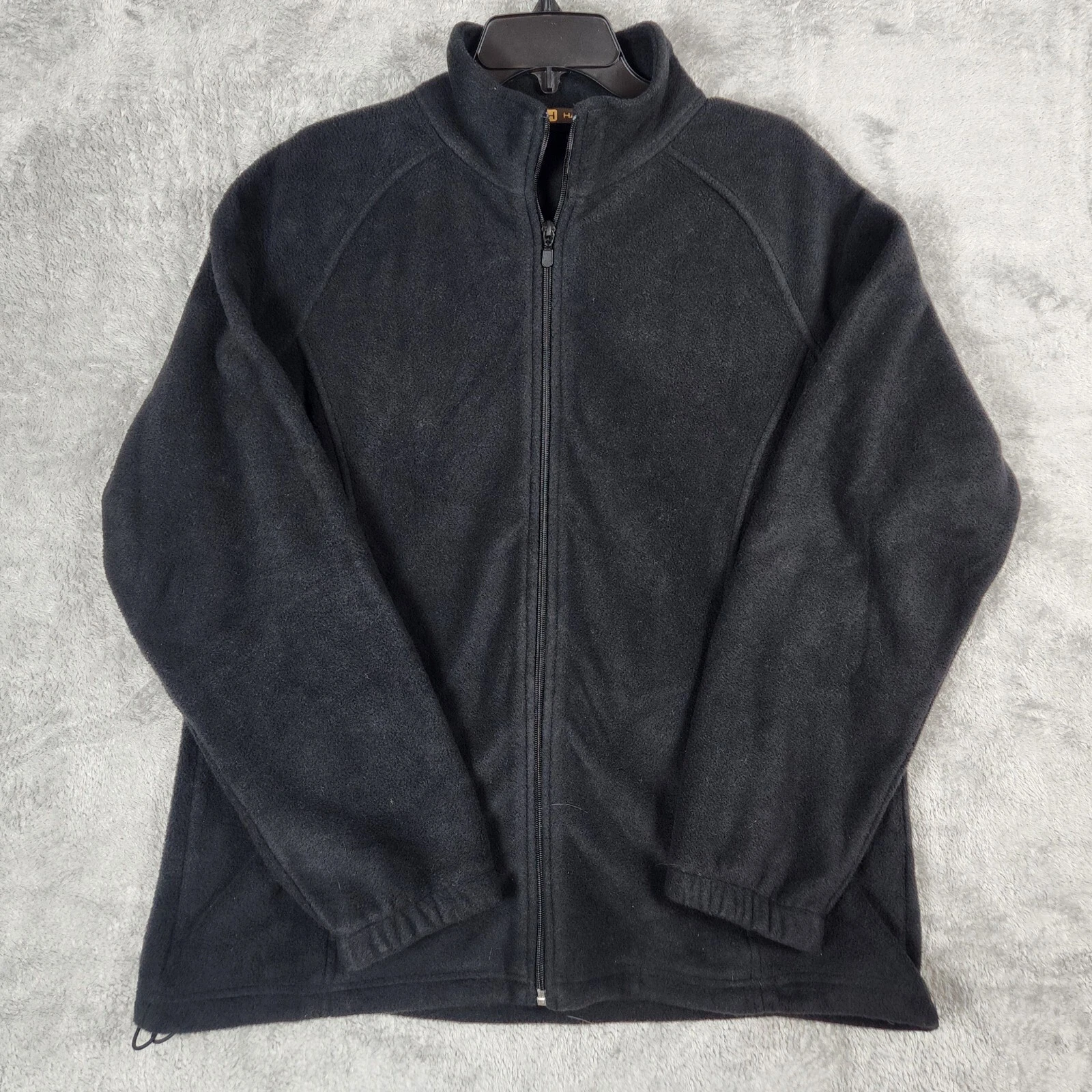 VETEMENTS Harriton Giacca Pile Cerniera Anteriore Uomo Nero PLAIN Taglia XL Peso Medio