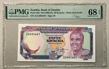 1989-1991 Zambia 50 Kwacha Pick #33b PMG 68 EPQ Superb Gem Unc Top Pop!
