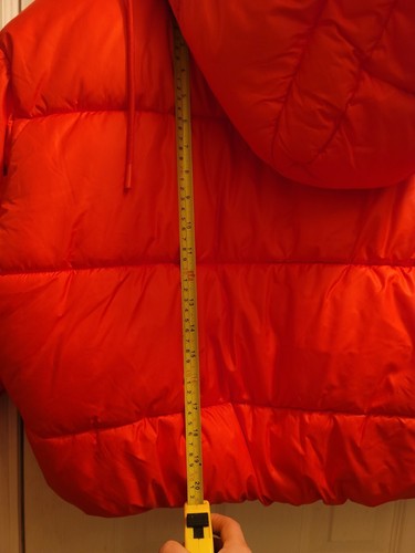 Arizona Puffer Bomber Short Jacket Hooded Size XL, New With Tags Orange/ Red - Picture 5 of 7