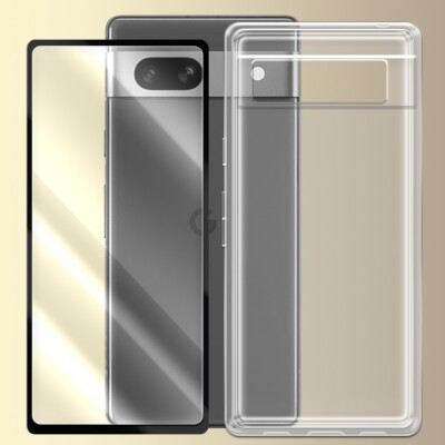 Bubble-Free HD Screen Protector Shock Absorbing Crystal Case fit Google Pixel 7a