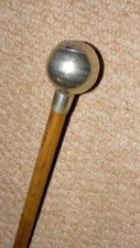 Victorian Military 43rd Monmouthshire Regiment of Foot Swagger Stick Silver Top