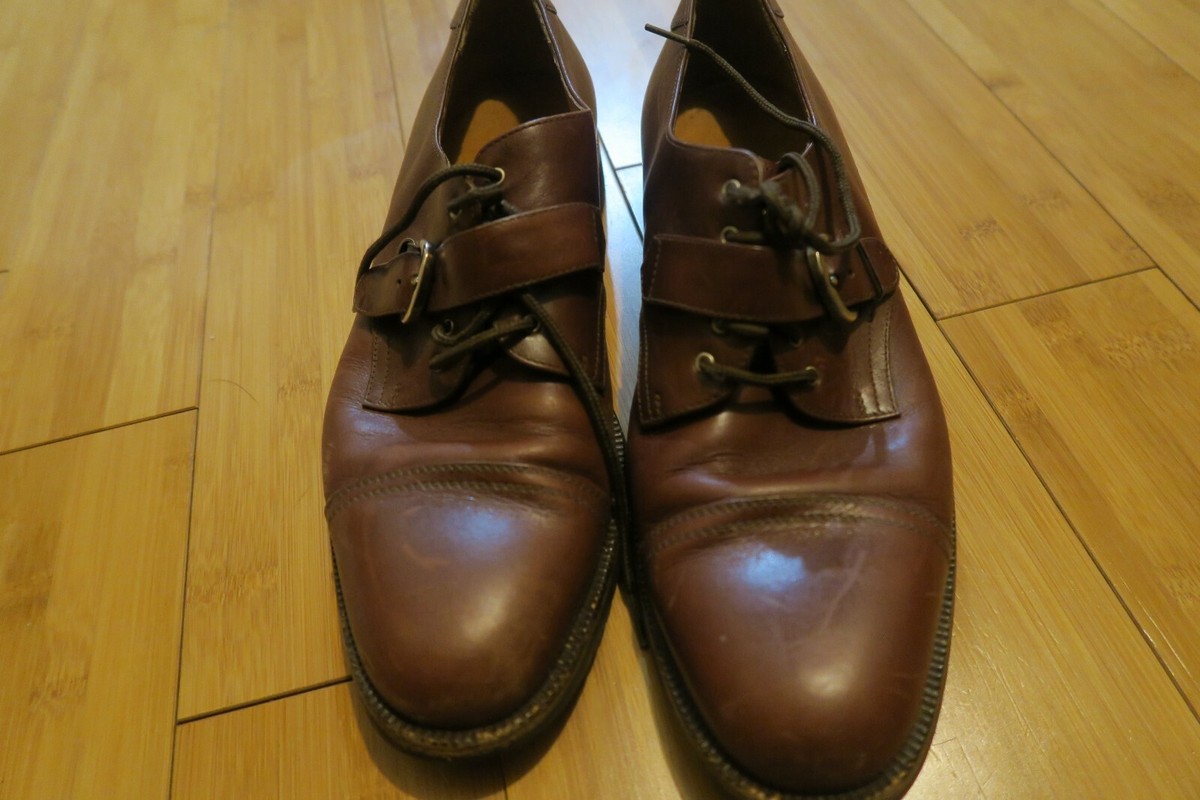 Salvatore Ferragamo Studio Monk Strap Shoes Mens Size 9 Brown Leather Cap Toe Salvatore Ferragamo Studio Monk Strap Vibram Gumlite Dress  main image 3