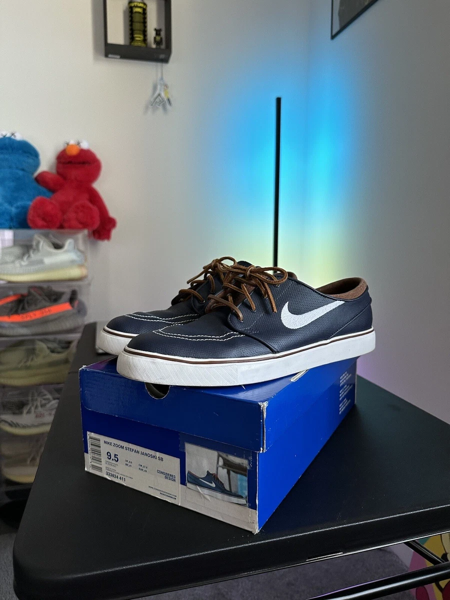 Nike Stefan Janoski OG Obsidian Leather 9.5 333824411 RARE BLUE BOX LOOK | eBay