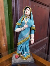 Vintage Handmade Indian Woman in Saree Traditional Wearing terracotta Doll TC102