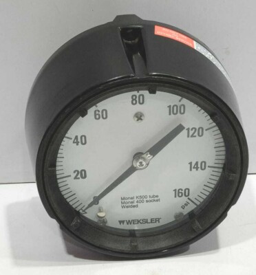Weksler 0-160 PSI Pressure Gauge Monel K500 Tube 238A679-01 Rev A Monel 400