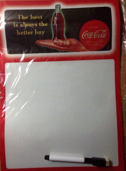 COCA COLA MINI 'PIZARRA' DE PLASTICO PARA PEGAR EN LA PARED NUEVO