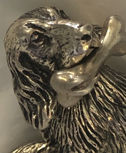 Vintage Pietro Sorini Silver Dog with Bone Figurine Italy *105AR 2" Long - Picture 3 of 9
