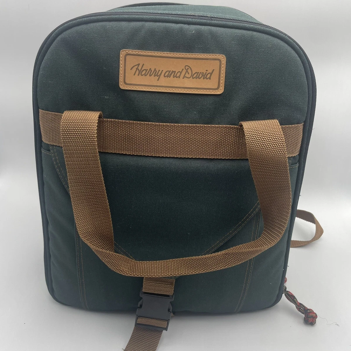 Harry and David Picnic Basket Backpack Wine Glass Plate Set
