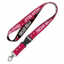 Chicago Bulls Reversible Nylon Lanyard NEW Key Chain Keychain ID NBA