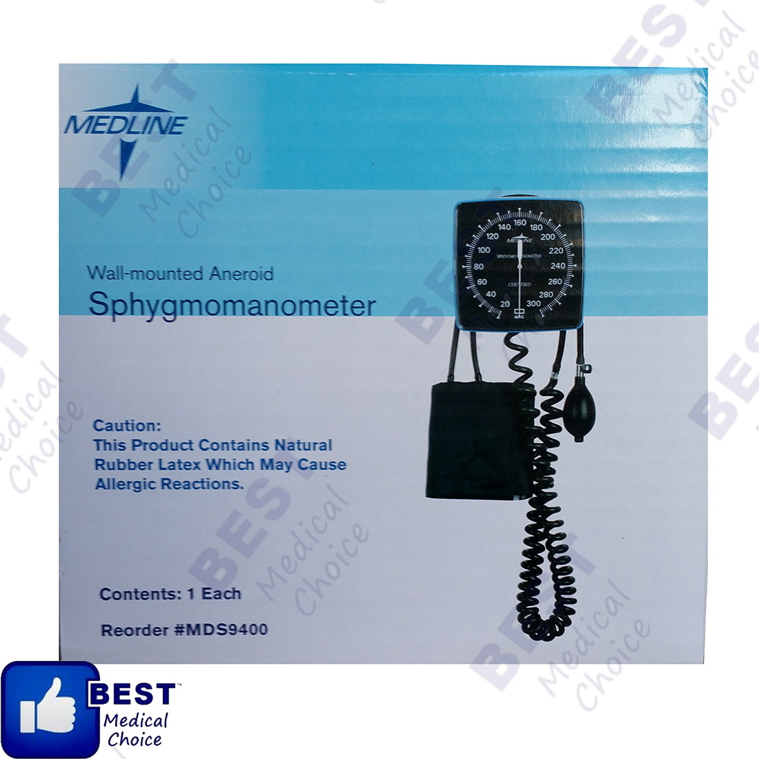 WALLMOUNTED ANEROID SPHYGMOMANOMETER, LARGE, RAISED NUMBERS