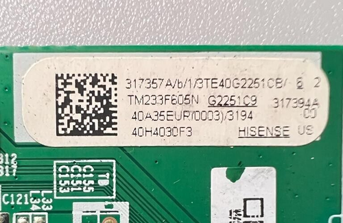 Placa principal 317357A, 317394A, RSAG7.820.12494/ROH para Hisense 40H4030F3 - Imagen 2 de 3