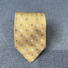Michael Kors Tie Mens Necktie Silk Yellow Hint of Gray