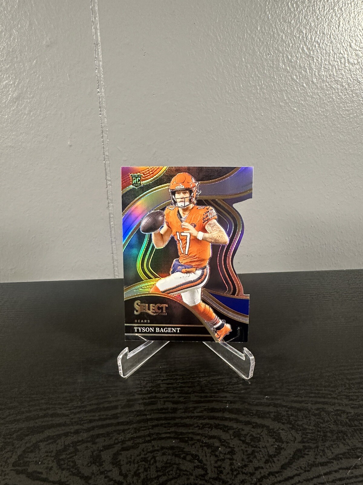 2023 Panini Select Tyson Bagent Red And Blue Prizm Club Level Die Cut RC - Bears