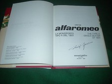 ALFA ROMEO BOOKS LIBRO"TIPO:A MONOPOSTO"CON AUTOGRAFO LUIGI FUSI -NUOVO new