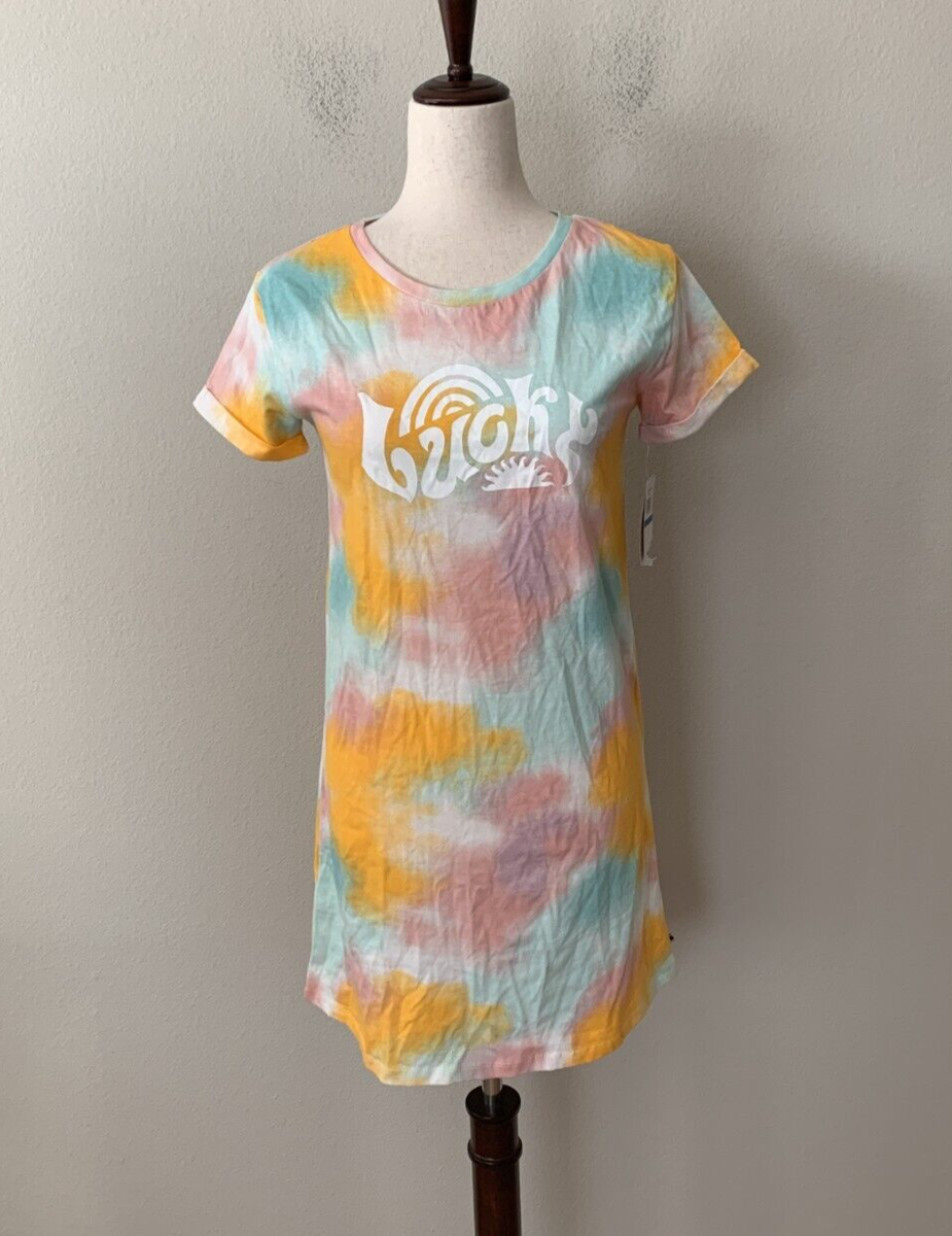NWT! Lucky Brand Girl's Sz XL / 16 Short SLeeves Cotton T-Shirt Dress Tie Dye NWT! Lucky Brand Girl's Sz XL / 16 Short SLeeves Cotton T-Shirt Dress Tie Dye