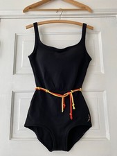 Vintage 50s 60s Jantzen Swimsuit Scoop Back Nylon One Piece Molded Cups Sz 12