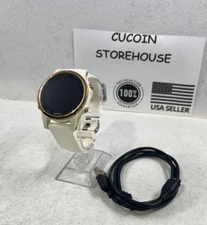 Garmin Fenix 5S Plus White with Carrara White Band Multisport GPS 010-01987-06 R