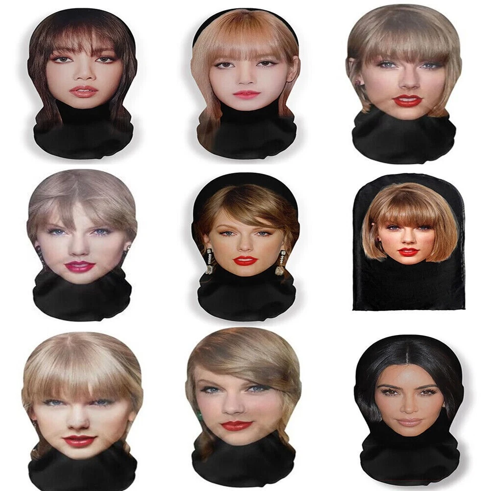 2PCS 3PCS 3D Printed Mask Cosplay Headwear Fashion Elastic Mesh Full Face Mask - Image 4 of 4