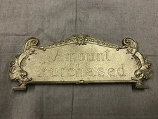 National Brass Cash Register Yellow Brass 313 Reproduction Top Sign