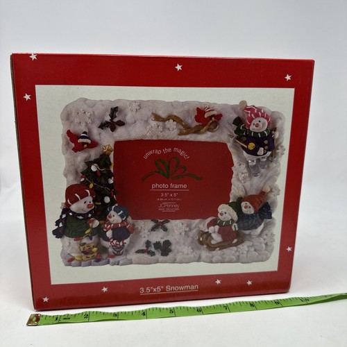 JCP JCPenny Stores 3D Photo Frame 3.5x5 Christmas Holidays Snowman New Open Box