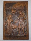 Fairy Tale Prince & Princess Vtg Embossed Metal Picture Palace Castle Painting