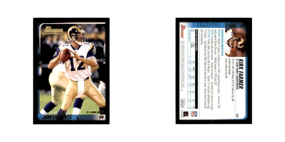 2003 Bowman Kirk Farmer RC Football Cards #228 - Image 3 of 3