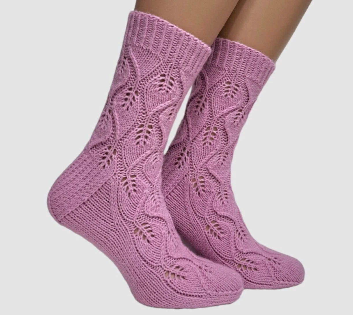 Handmade socks Womens cozy socks Pink socks Wool knitted socks Soft socks