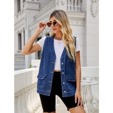 Button Down Denim Vest