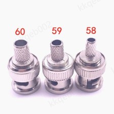 5x BNC Female Male Crimp Type Connector plug for RG58 RG59 RG60 cable CCTV video