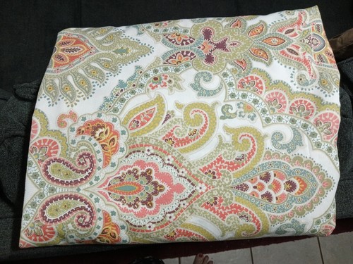 112" Cynthia Rowley Aquarell Paisley Koralle Terrakotta Aqua Grau Tischdecke