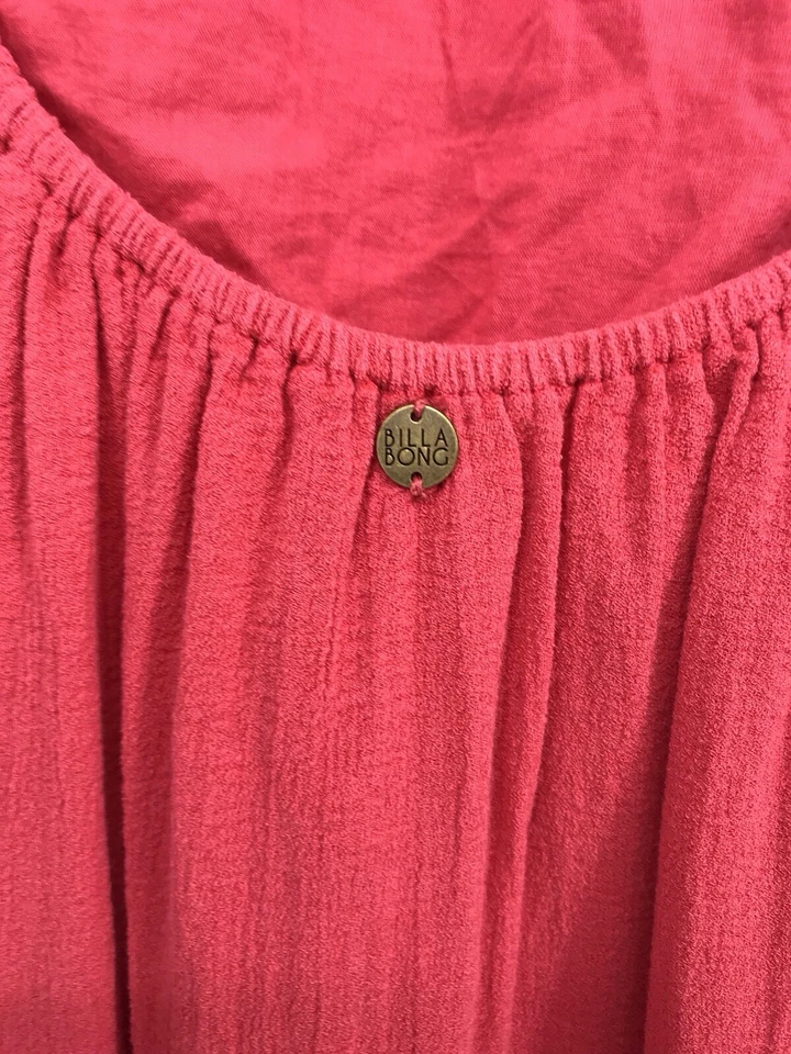 Maxi vestido de ganchillo rosa coral Billabong para mujer nuevo con etiquetas talla pequeña Foto 3 de 4