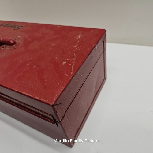 Snap-on Tools Red Metal Tool Box 17" Carry Handle Vintage Mechanic Vtg - Foto 8 di 12