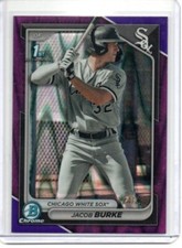 2024 1st Bowman Chrome Jacob Burke Purple Lava #d /250 White Sox Prospect BP-116