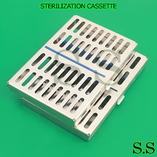 SET OF 2 DENTAL AUTOCLAVE STERILIZATION CASSETTE RACK BOX TRAY FOR 10 INSTRUMENT