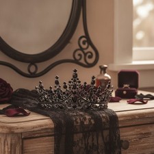 Stunning Black Rhinestone Tiara - The Perfect Accessory for Every Celebration