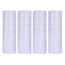4 Rolls White Deco Mesh Ribbon for Wreath Making Supplies 10Inch x 30Ft Metal...