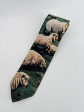 Ralph Marlin Novelty Necktie VTG Sheep Design Made In USA RARE