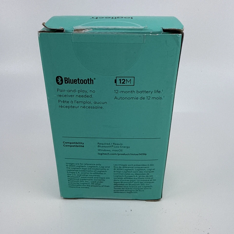 Logitech M196 Wireless Mouse - PC, Mac, Laptop, Ambidextrous, Compact, Black - Image 2 of 4