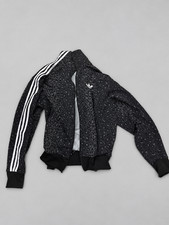 Adidas Black Leopard Print Track Jacket Three Stripe