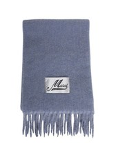 Marni Fringed Scarf With Textured Finish in Blue