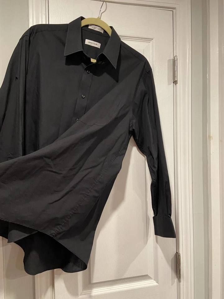 Рубашка на пуговицах мужская Pierre Cardin размер 16 черная хлопковая смесь на заказ - Изображение 3 из 4