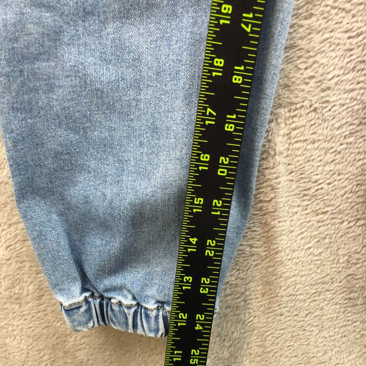 Rewash Mens Joggers Jeans Small Blue Denim Drawstring Tapered Leg Casual Pull On